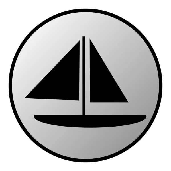 Plachetní loď tlačítko — Stockový vektor