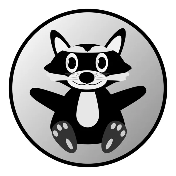 Botón mapache — Vector de stock