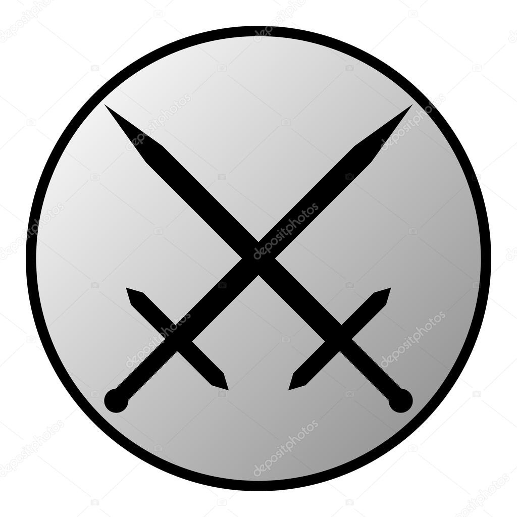 Crossed swords button