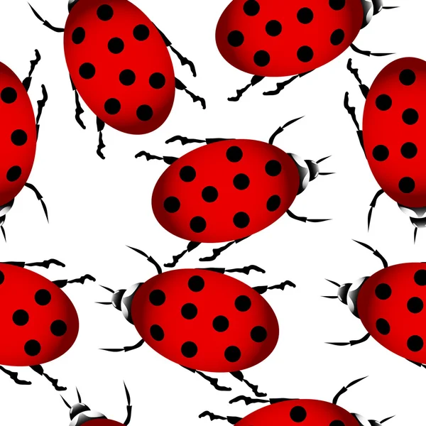 Ladybug seamless pattern — Stock Vector