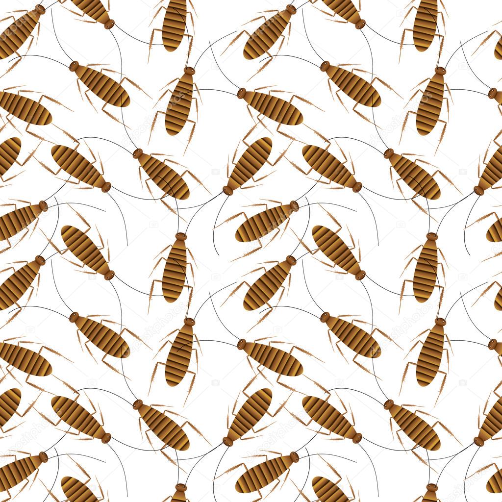Cockroaches seamless pattern