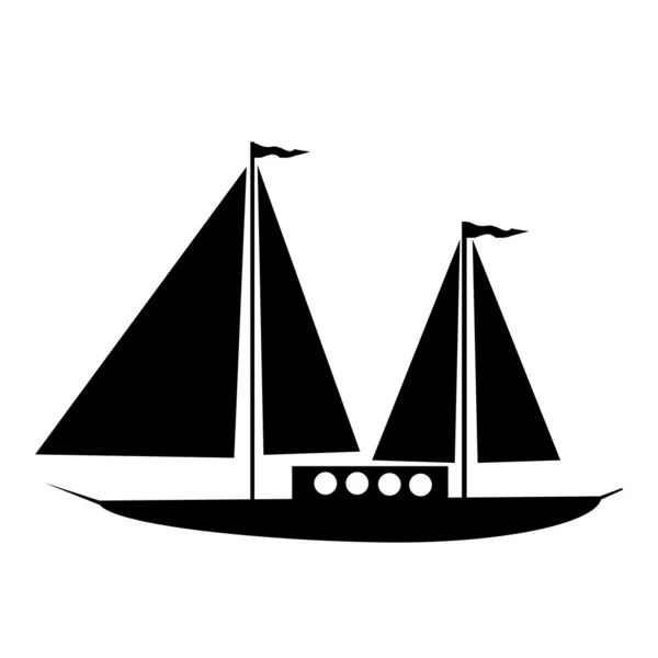 Ikona statku żaglowego — Wektor stockowy
