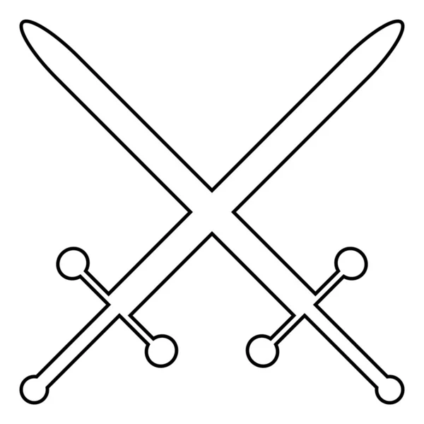 Icono de espadas cruzadas — Vector de stock