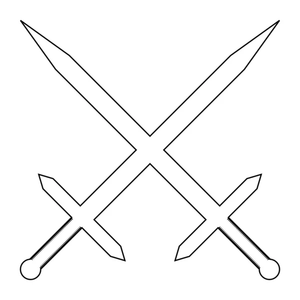 Crossed swords icon — Stock Vector