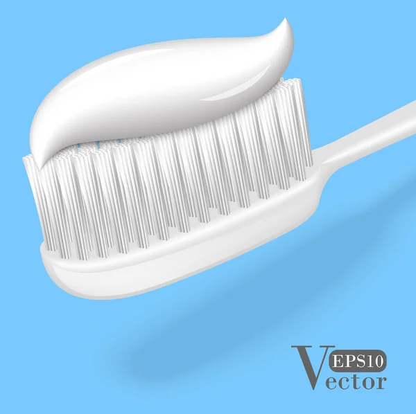 Cepillo de dientes con pasta de dientes — Vector de stock