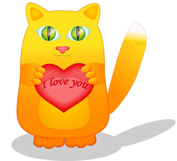 Влюбленный кот — стоковый вектор