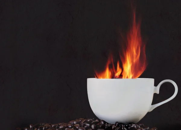 Brand hett kaffe — Stockfoto