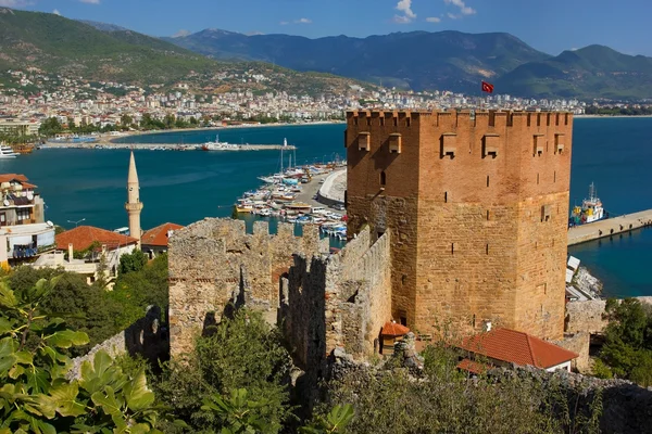 Red Tower in the Center of Alanya — Stock Photo, Image