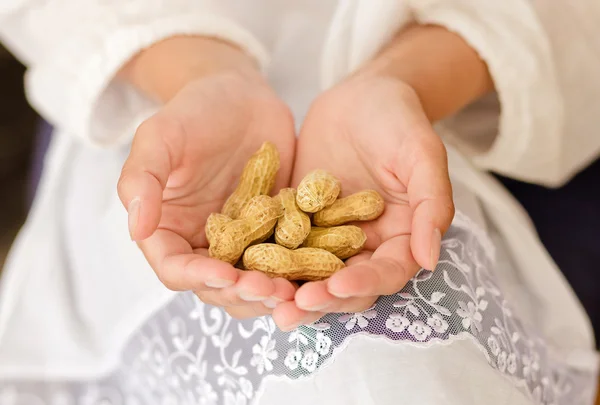 Peanuts in hands — Stock Photo, Image