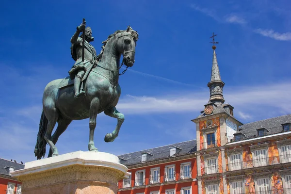 Statue von König philips iii, madrid — Stockfoto