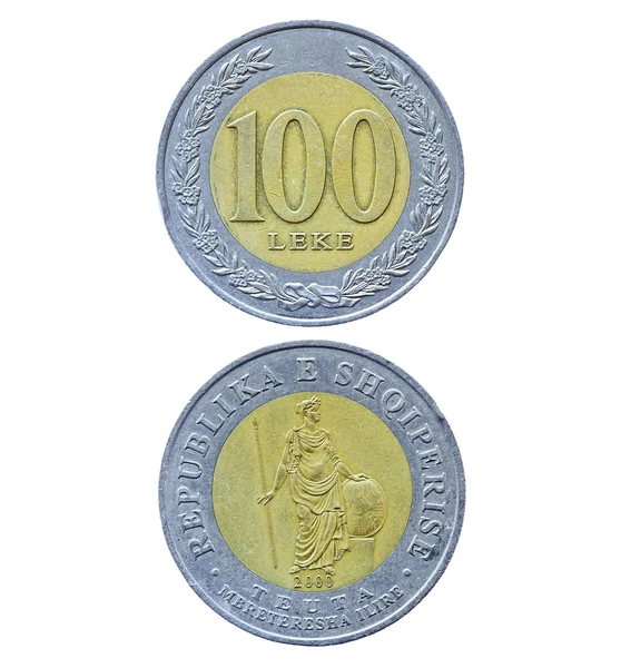 Cien monedas Leke albanesas — Foto de Stock