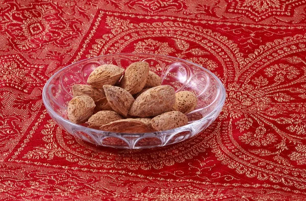 Almonds in a plate — Stock Photo, Image