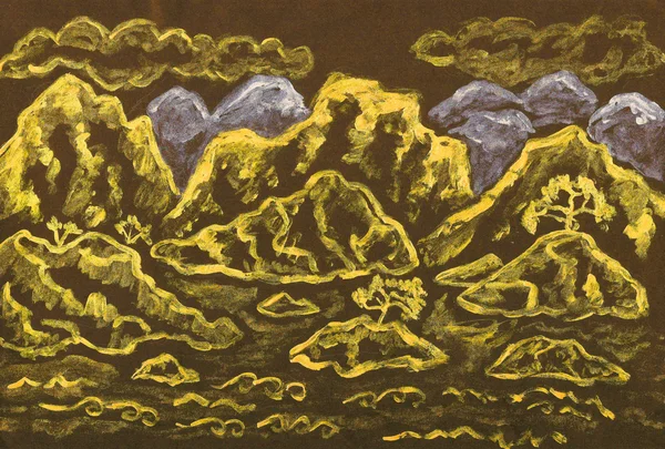 Goldene Hügel, Malerei — Stockfoto