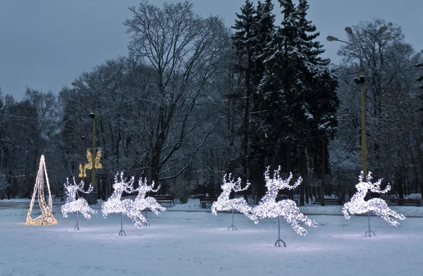 Електричні олені, Москва, Різдво — стокове фото