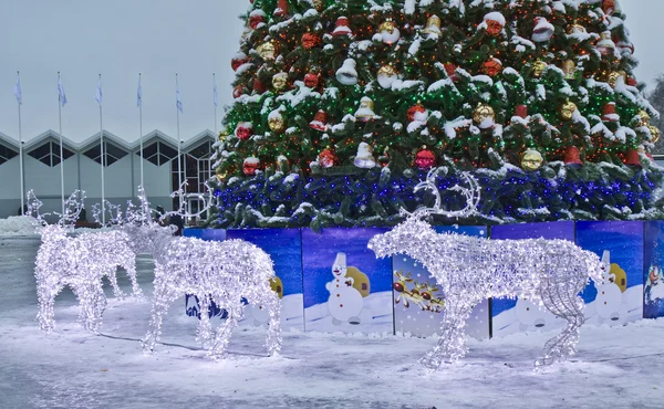 Электрические олени на Рождество, Москва — стоковое фото