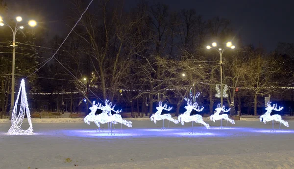 Електричні олені, Різдво, Москва — стокове фото