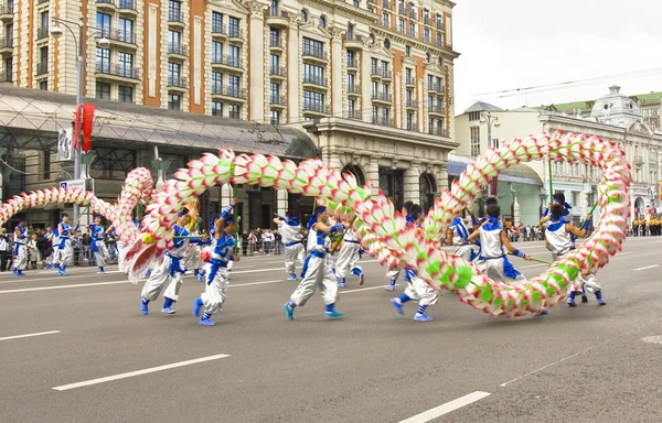 Moszkva, katonai zenekarok "spasskaya nemzetközi fesztivál — Stock Fotó