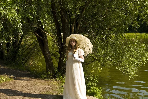 Lady in white — Stock Photo, Image