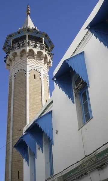 Tunisien, suss, minaret — Stockfoto