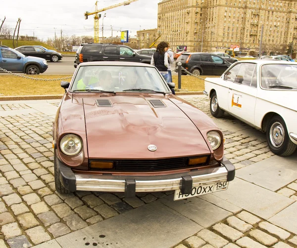 Rally of classical cars, Moscow, datsun — Stock Photo, Image