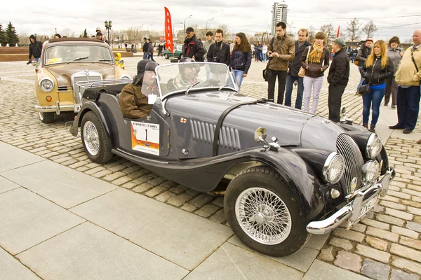 Car morgan on rally of classical cars, Moscow — Stock Photo, Image