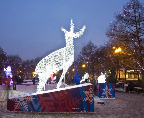 Electric sculpture of deer, Moscow — Stock Photo, Image