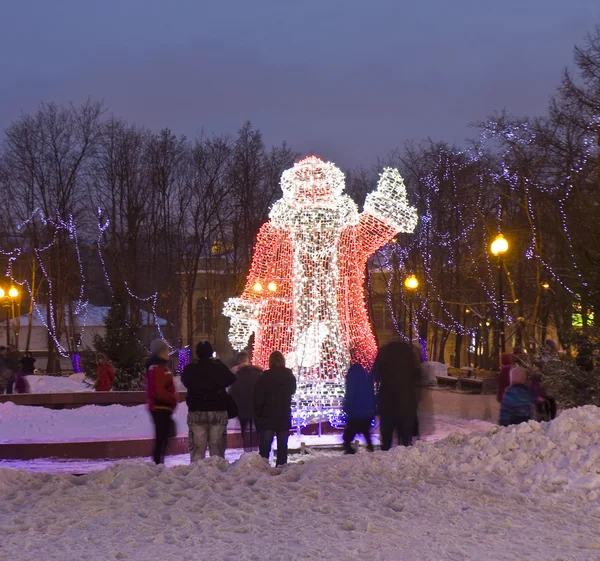 Electric sculpture of Santa Claus — Stock Photo, Image