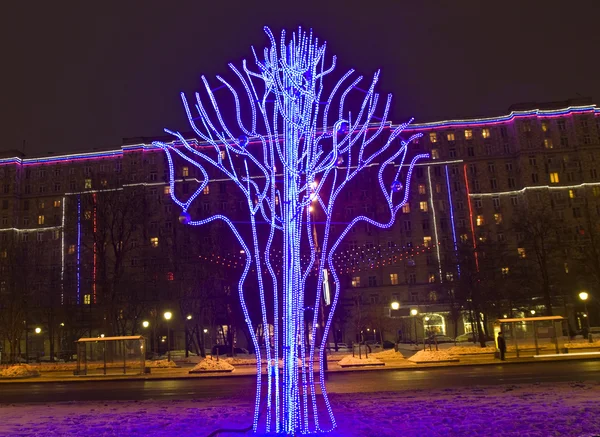 Electric tree on street, Christmas — Stock Photo, Image