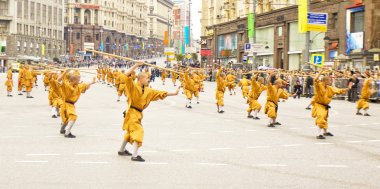 Keşişler shaolin Manastırı Çin resmi geçit, Moskova