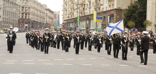 俄罗斯在莫斯科游行的乐队 — 图库照片