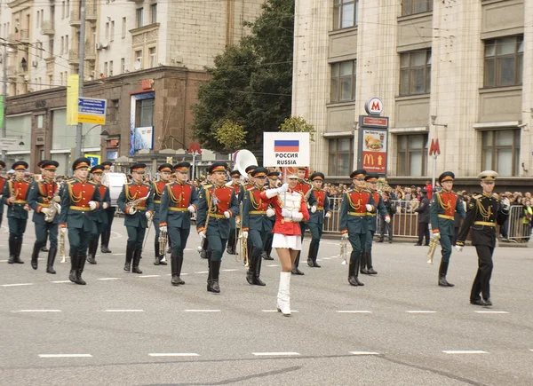 Оркестр из России на параде в Москве — стоковое фото