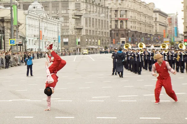 Orchestra of Korea on parade in Moscow — Stock Photo, Image