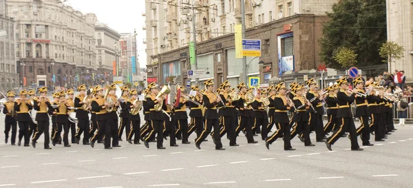 俄罗斯在莫斯科游行的乐队 — 图库照片