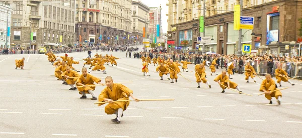 Monks of Shaolin monastery on international festival in Moscow — Stock Photo, Image