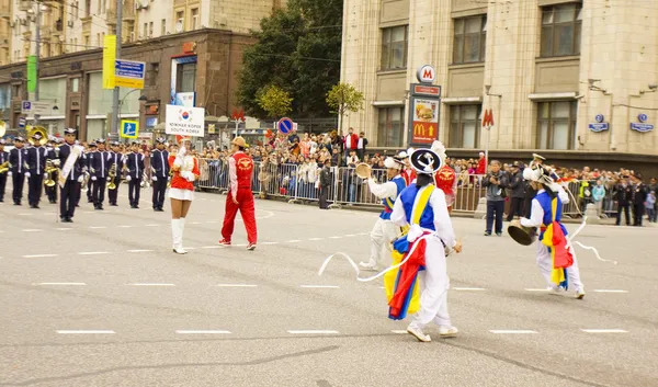 Orquesta de Corea del Sur en desfile en Moscú — Foto de Stock