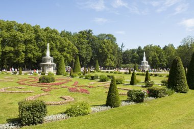 Roman fountains in park, in town Peterhof
