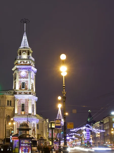 San Petersburgo en la noche de invierno — Foto de Stock