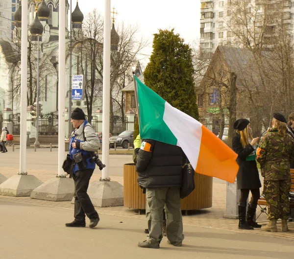 St. patricks day in Moskou — Stockfoto