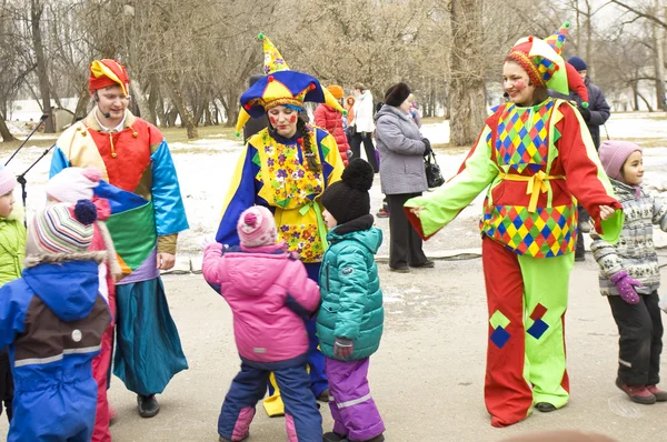 Primavera carnaval semana de panquecas na Rússia — Fotografia de Stock