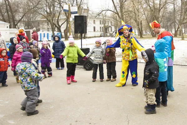 Frühling Karneval Pfannkuchen Woche in Russland — Stockfoto