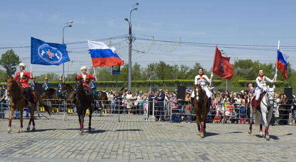 Pertunjukan kavaleri di Moskow. — Stok Foto