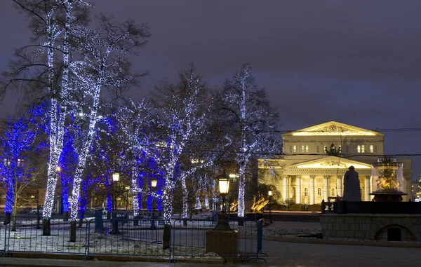 Moscow, Big Theatre at Christmas — Stock Photo, Image