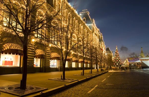 Moskva, Rudé náměstí v vánoční — Stock fotografie