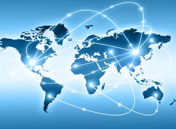 Bästa internet begreppet global affärsverksamhet från begrepp series. Världskarta Royaltyfria Stockbilder