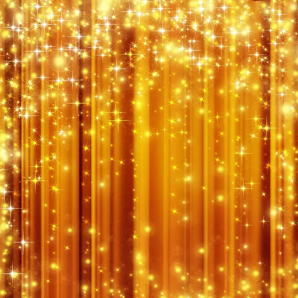 Stars descending on golden background — Stock Photo, Image