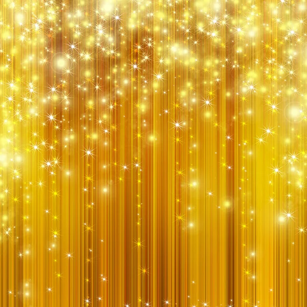 Étoiles descendant sur fond doré — Photo