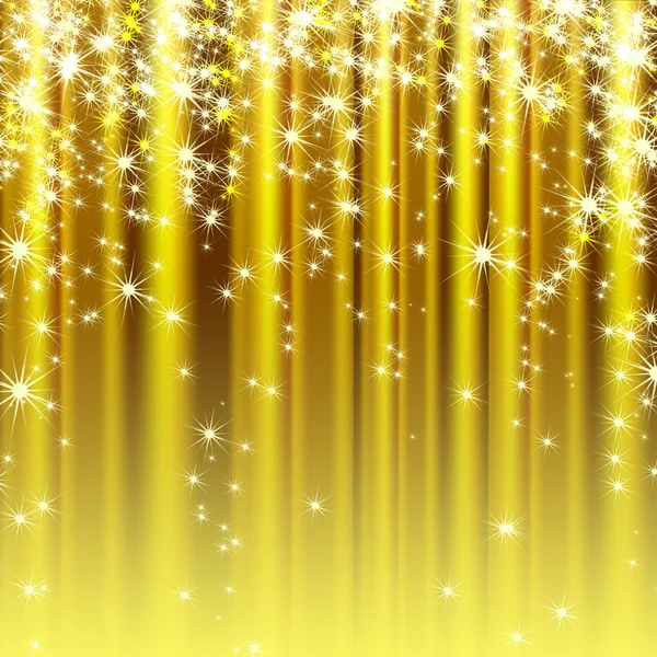 Estrelas descendo sobre fundo dourado — Fotografia de Stock