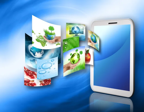 Mejor Concepto de Internet de negocios globales de series de conceptos. Touchpad o Tablet PC — Foto de Stock