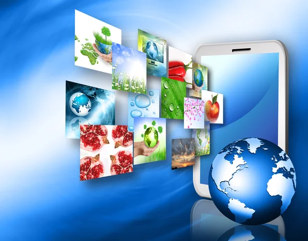 Mejor Concepto de Internet de negocios globales de series de conceptos. Touchpad o Tablet PC — Foto de Stock