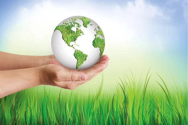 Environmental Concept. Globe in the hands — Stock Photo, Image
